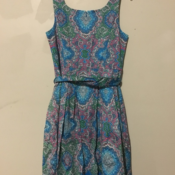 Talbots Turquoise Floral Size 6 Women Dress - Picture 4 of 8